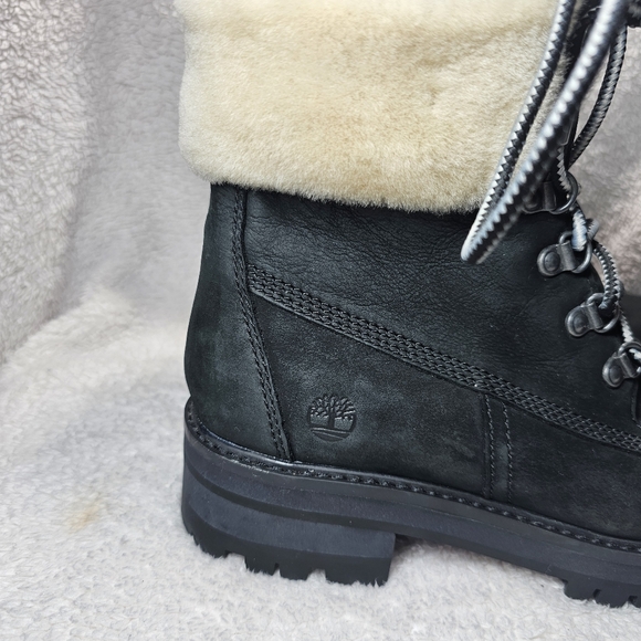 TIMBERLAND Women's Courmayeur Valley Women's Shearling Lined Boots Black A1RPD - Picture 6 of 12